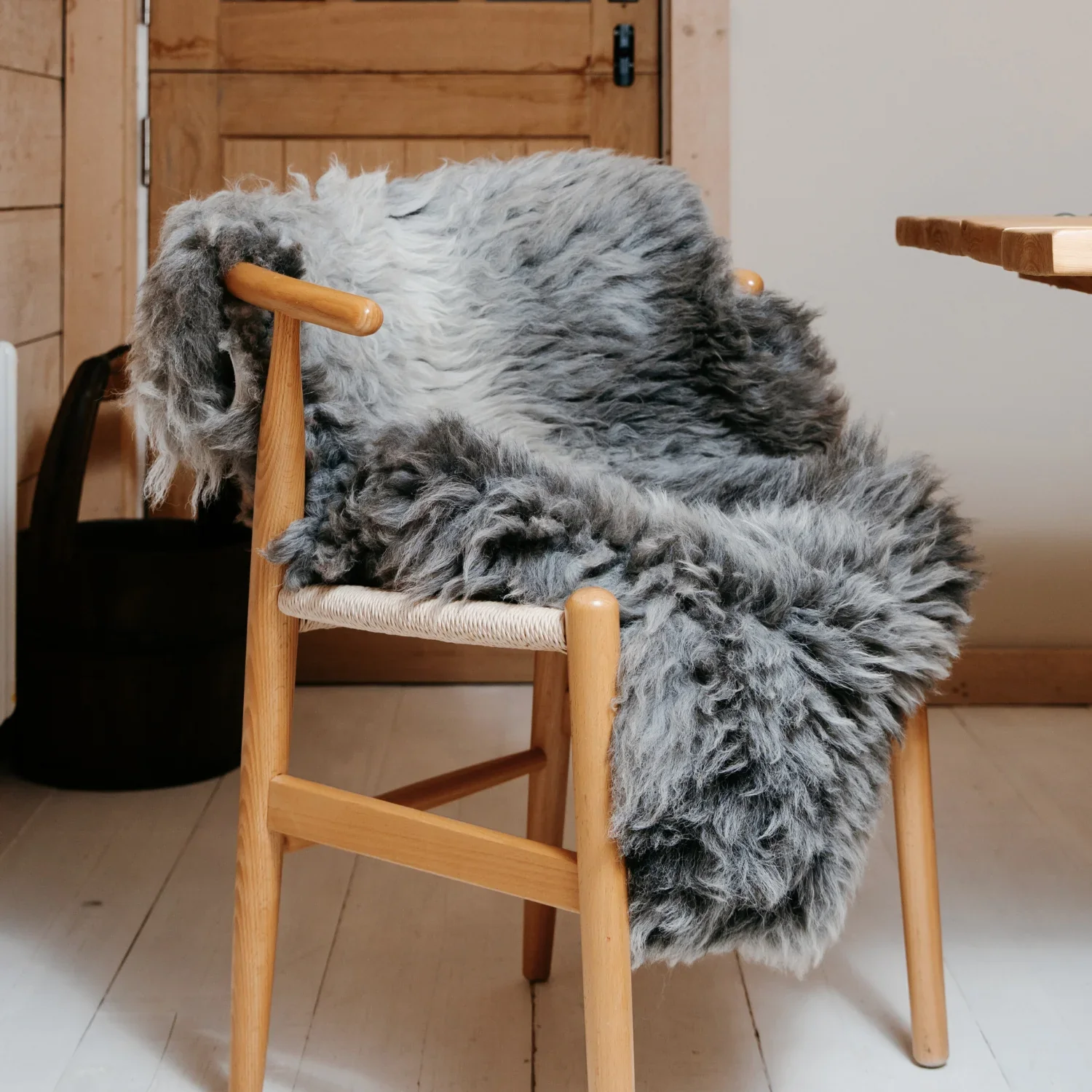 British Sheepskin Rug - Grey, Cream & Brown - Image 6