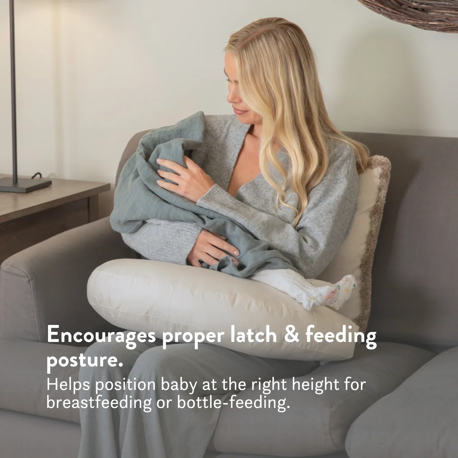Organic Cotton & British Wool Nursing Pillow - Bottle & Breastfeeding - Image 4