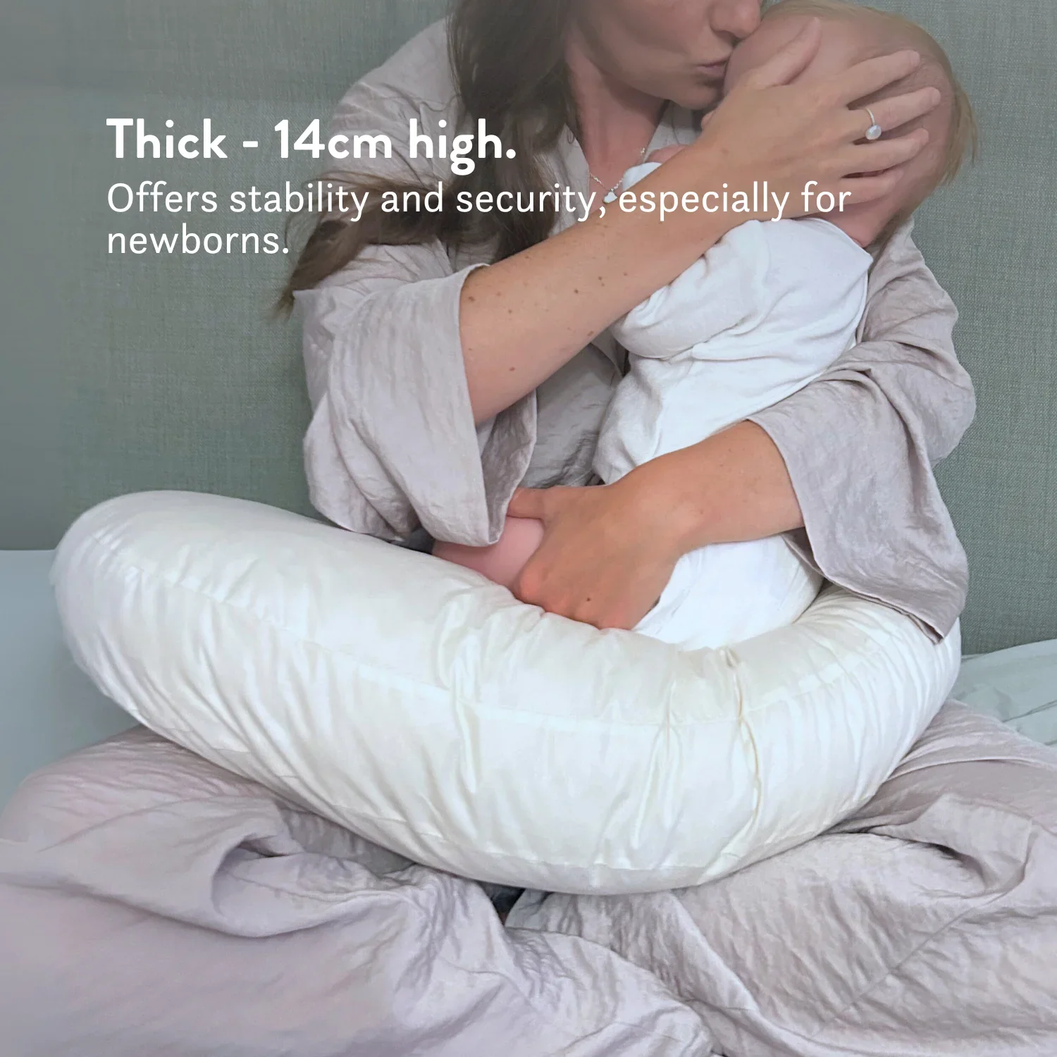 Organic Cotton & British Wool Nursing Pillow - Bottle & Breastfeeding - Image 9